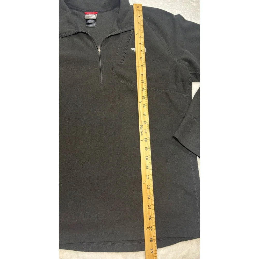 The North Face Fleece Pullover Men's Black Excellent Quarter Zip Thumb Hole XL